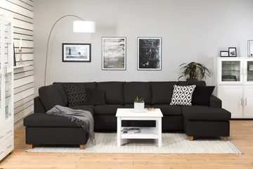 Crazy 5-sits Vänstervänd U-formad Soffa med Divan och Schäslong i Tyg - Antracit - Products - Möbler - Soffa - U-soffa
