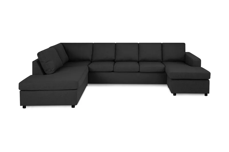Crazy 5-sits Vänstervänd U-formad Soffa med Divan och Schäslong i Tyg - Antracit - Products - Möbler - Soffa - U-soffa