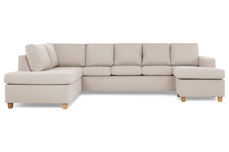Crazy 5-sits Vänstervänd U-formad Soffa med Divan och Schäslong i Tyg - Beige - Products - Möbler - Soffa - U-soffa