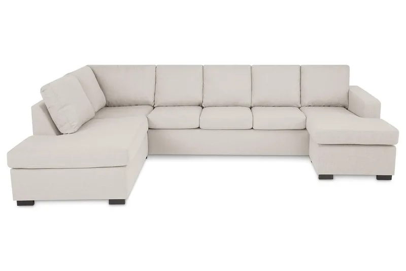 Crazy 5-sits Vänstervänd U-formad Soffa med Divan och Schäslong i Tyg - Beige - Products - Möbler - Soffa - U-soffa