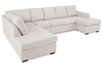 Crazy 5-sits Vänstervänd U-formad Soffa med Divan och Schäslong i Tyg - Beige - Products - Möbler - Soffa - U-soffa