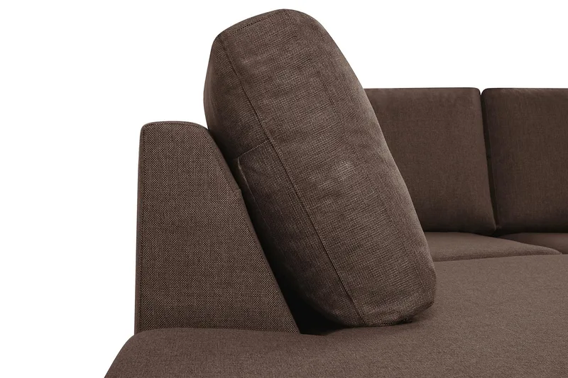 Crazy 5-sits Vänstervänd U-formad Soffa med Divan och Schäslong i Tyg - Brun - Products - Möbler - Soffa - U-soffa
