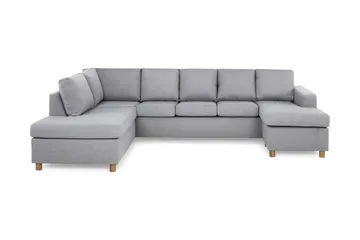 Crazy 5-sits Vänstervänd U-formad Soffa med Divan och Schäslong i Tyg - Grå - Products - Möbler - Soffa - U-soffa