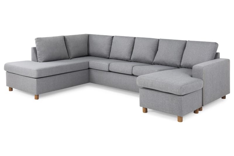 Crazy 5-sits Vänstervänd U-formad Soffa med Divan och Schäslong i Tyg - Grå - Products - Möbler - Soffa - U-soffa