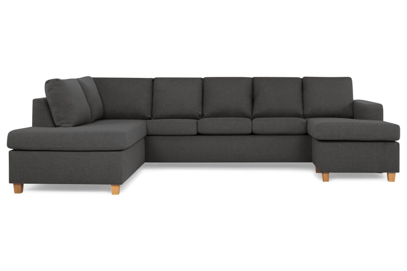 Crazy 5-sits Vänstervänd U-formad Soffa med Divan och Schäslong i Tyg - Mörkgrå - Products - Möbler - Soffa - U-soffa