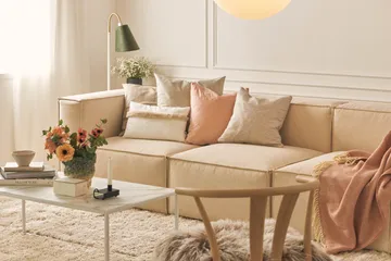 Cubo 4-sits Djup Modulsoffa i Tyg - Beige - Products - Möbler - Soffa - 3 sits soffa