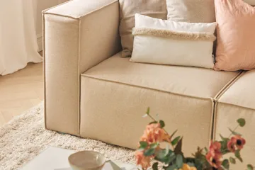 Cubo 4-sits Djup Modulsoffa i Tyg - Beige - Products - Möbler - Soffa - 3 sits soffa