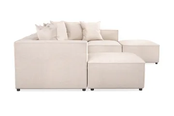 Cubo 5-sits U-formad Djup Modulsoffa Med Divan och Schäslong i Sammet - Beige - Products - Möbler - Soffa - U-soffa
