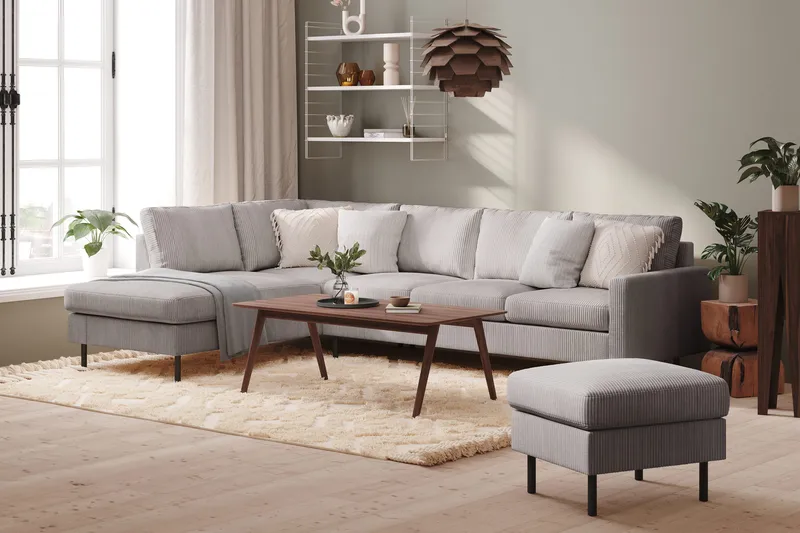 Peppe 4-sits Vänstervänd L-formad Schäslongsoffa i Manchester - Mörkgrå - Products - Möbler - Soffa - Divansoffa & schäslongsoffa - 4 sits soffa med divan