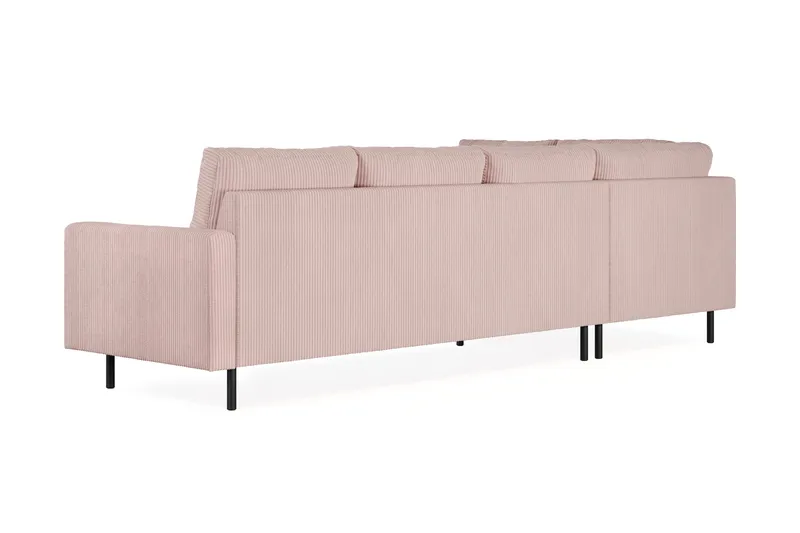 Peppe 4-sits Vänstervänd L-formad Schäslongsoffa i Manchester - Rosa - Products - Möbler - Soffa - Divansoffa & schäslongsoffa - 4 sits soffa med divan