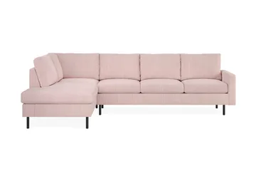 Peppe 4-sits Vänstervänd L-formad Schäslongsoffa i Manchester - Rosa - Products - Möbler - Soffa - Divansoffa & schäslongsoffa - 4 sits soffa med divan