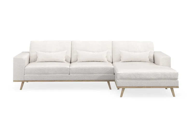 Copenhagen 4-sits Högervänd L-formad Divansoffa i Bouclé - Vit - Products - Möbler - Soffa - Divansoffa & schäslongsoffa - 4 sits soffa med divan