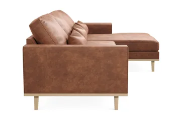 Copenhagen 4-sits Högervänd L-formad Divansoffa i Konstläder - Brun - Products - Möbler - Soffa - Divansoffa & schäslongsoffa - 4 sits soffa med divan