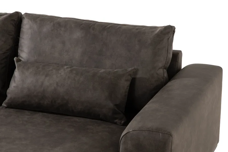 Copenhagen 4-sits Högervänd L-formad Divansoffa i Konstläder - Mörkgrå - Products - Möbler - Soffa - Divansoffa & schäslongsoffa - 4 sits soffa med divan