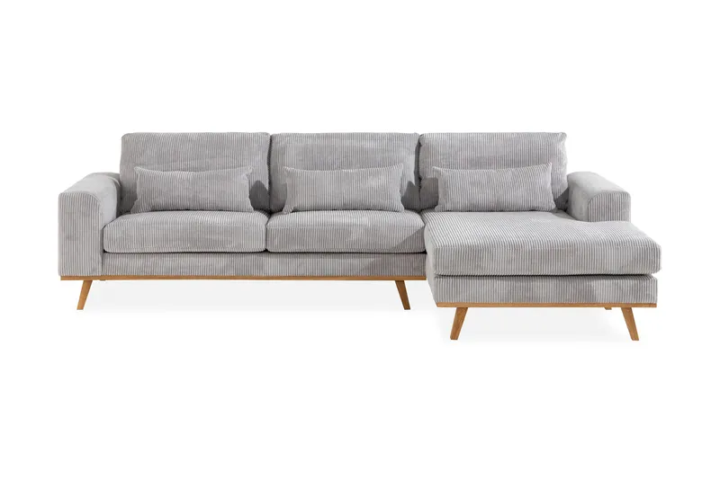 Copenhagen 4-sits Högervänd L-formad Divansoffa i Manchester - Ljusgrå - Products - Möbler - Soffa - Divansoffa & schäslongsoffa - 4 sits soffa med divan