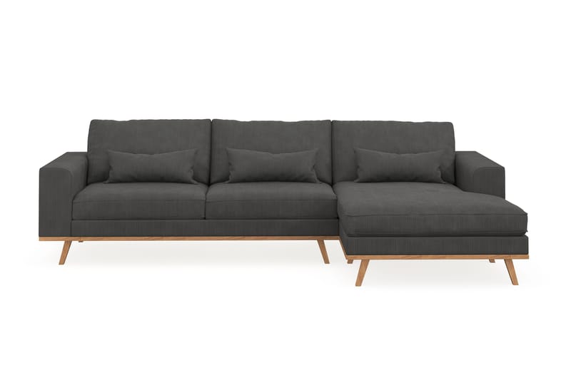 Copenhagen 4-sits Högervänd L-formad Divansoffa i Manchester - Mörkgrå - Products - Möbler - Soffa - Divansoffa & schäslongsoffa - 4 sits soffa med divan