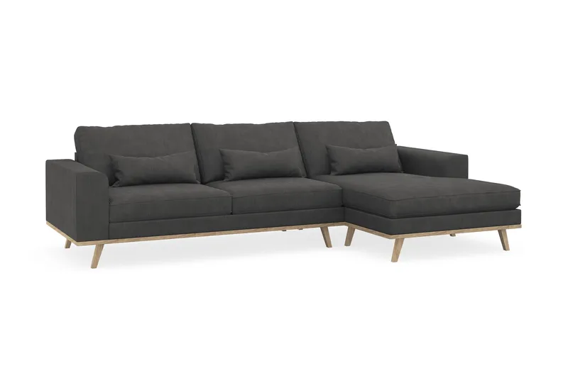 Copenhagen 4-sits Högervänd L-formad Divansoffa i Manchester - Mörkgrå - Products - Möbler - Soffa - Divansoffa & schäslongsoffa - 4 sits soffa med divan