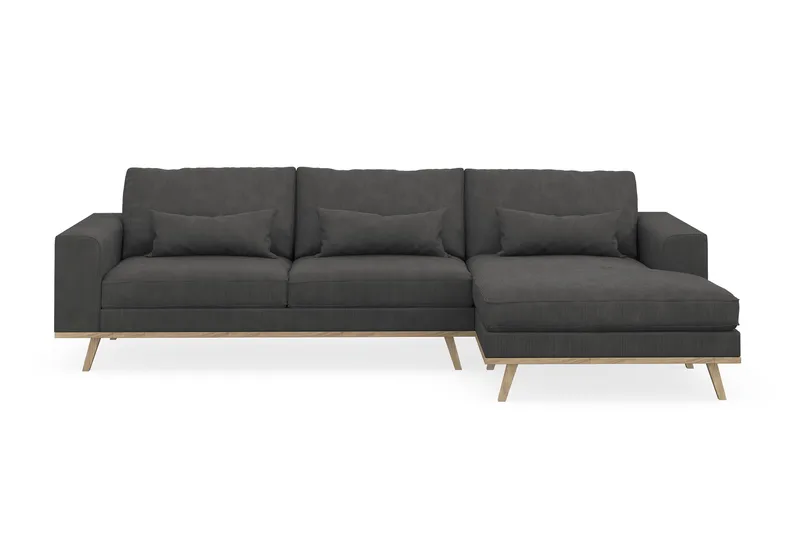 Copenhagen 4-sits Högervänd L-formad Divansoffa i Manchester - Mörkgrå - Products - Möbler - Soffa - Divansoffa & schäslongsoffa - 4 sits soffa med divan