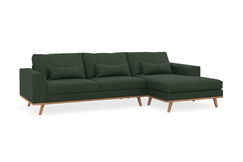 Copenhagen 4-sits Högervänd L-formad Divansoffa i Manchester - Mörkgrön - Products - Möbler - Soffa - Divansoffa & schäslongsoffa - 4 sits soffa med divan