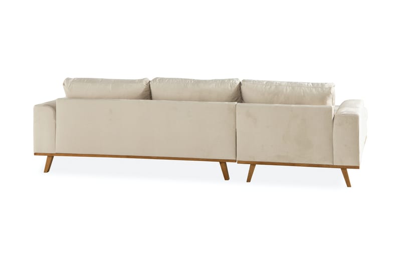 Copenhagen 4-sits Högervänd L-formad Divansoffa i Sammet - Beige - Products - Möbler - Soffa - Divansoffa & schäslongsoffa - 4 sits soffa med divan