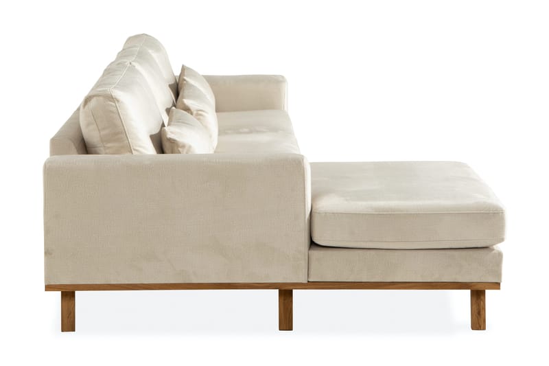 Copenhagen 4-sits Högervänd L-formad Divansoffa i Sammet - Beige - Products - Möbler - Soffa - Divansoffa & schäslongsoffa - 4 sits soffa med divan