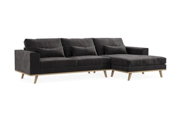 Copenhagen 4-sits Högervänd L-formad Divansoffa i Sammet - Mörkgrå - Products - Möbler - Soffa - Divansoffa & schäslongsoffa - 4 sits soffa med divan
