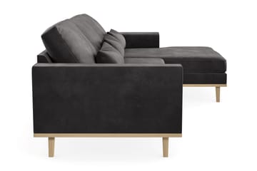 Copenhagen 4-sits Högervänd L-formad Divansoffa i Sammet - Mörkgrå - Products - Möbler - Soffa - Divansoffa & schäslongsoffa - 4 sits soffa med divan