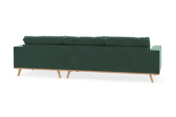 Copenhagen 4-sits Högervänd L-formad Divansoffa i Sammet - Mörkgrön - Products - Möbler - Soffa - Divansoffa & schäslongsoffa - 4 sits soffa med divan