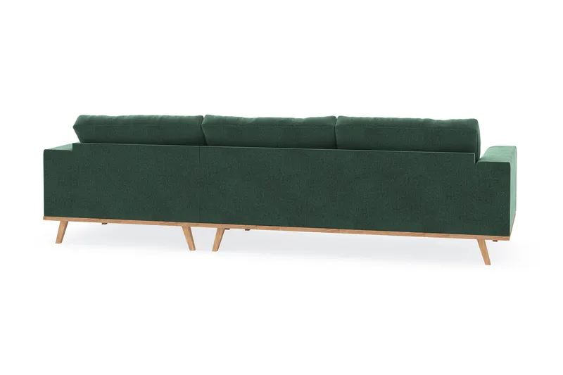 Copenhagen 4-sits Högervänd L-formad Divansoffa i Sammet - Mörkgrön - Products - Möbler - Soffa - Divansoffa & schäslongsoffa - 4 sits soffa med divan