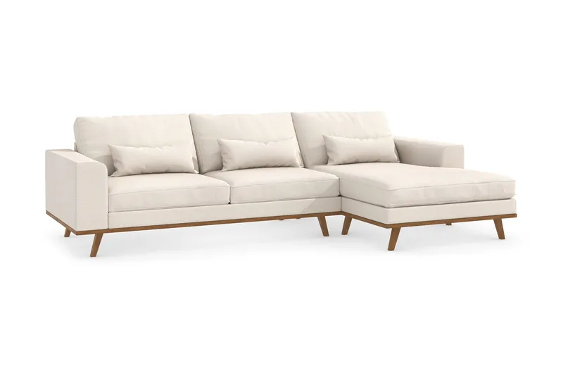 Copenhagen 4-sits Högervänd L-formad Divansoffa i Tyg - Beige - Products - Möbler - Soffa - Divansoffa & schäslongsoffa - 4 sits soffa med divan