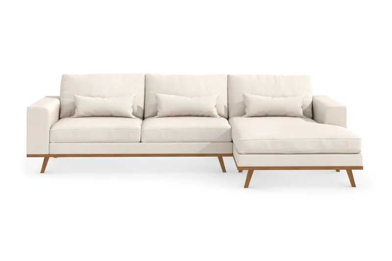 Copenhagen 4-sits Högervänd L-formad Divansoffa i Tyg - Beige - Products - Möbler - Soffa - Divansoffa & schäslongsoffa - 4 sits soffa med divan