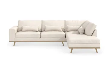 Copenhagen 4-sits Högervänd L-formad Divansoffa i Tyg - Beige - Products - Möbler - Soffa - Divansoffa & schäslongsoffa - 4 sits soffa med divan