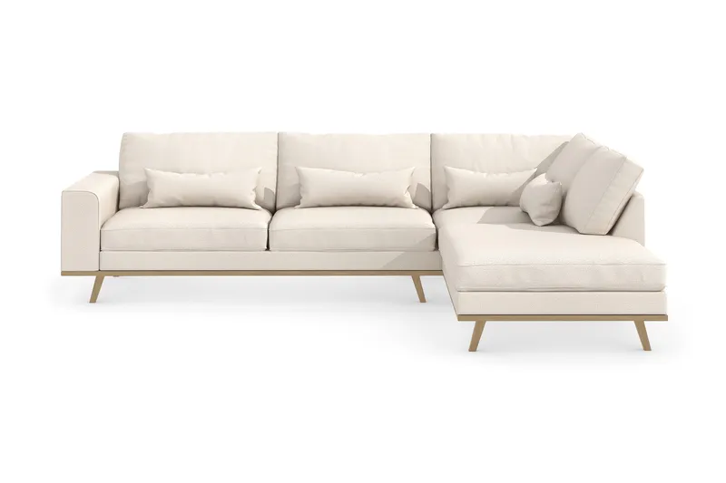 Copenhagen 4-sits Högervänd L-formad Divansoffa i Tyg - Beige - Products - Möbler - Soffa - Divansoffa & schäslongsoffa - 4 sits soffa med divan