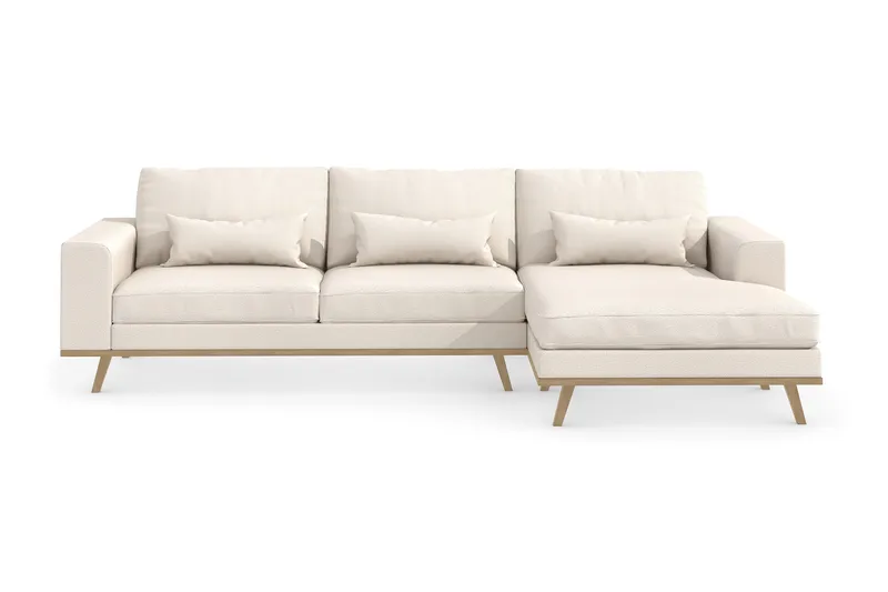 Copenhagen 4-sits Högervänd L-formad Divansoffa i Tyg - Beige - Products - Möbler - Soffa - Divansoffa & schäslongsoffa - 4 sits soffa med divan
