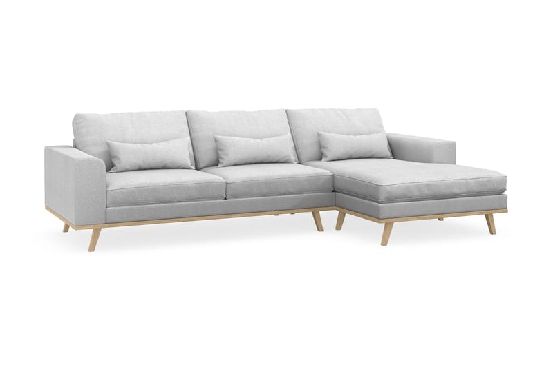Copenhagen 4-sits Högervänd L-formad Divansoffa i Tyg - Ljusgrå - Products - Möbler - Soffa - Divansoffa & schäslongsoffa - 4 sits soffa med divan