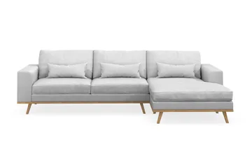 Copenhagen 4-sits Högervänd L-formad Divansoffa i Tyg - Ljusgrå - Products - Möbler - Soffa - Divansoffa & schäslongsoffa - 4 sits soffa med divan