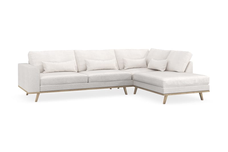 Copenhagen 4-sits Högervänd L-formad Schäslongsoffa i Bouclé - Vit - Products - Möbler - Soffa - Divansoffa & schäslongsoffa - 4 sits soffa med divan