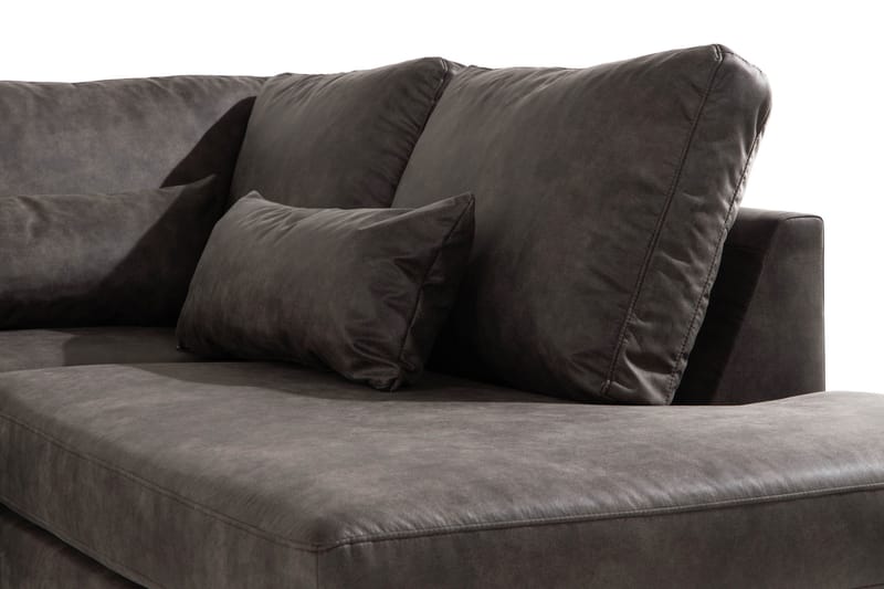 Copenhagen 4-sits Högervänd L-formad Schäslongsoffa i Konstläder - Mörkgrå - Products - Möbler - Soffa - Divansoffa & schäslongsoffa - 4 sits soffa med divan