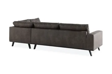 Copenhagen 4-sits Högervänd L-formad Schäslongsoffa i Konstläder - Mörkgrå - Products - Möbler - Soffa - Divansoffa & schäslongsoffa - 4 sits soffa med divan