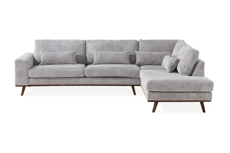 Copenhagen 4-sits Högervänd L-formad Schäslongsoffa i Manchester - Ljusgrå - Products - Möbler - Soffa - Divansoffa & schäslongsoffa - 4 sits soffa med divan