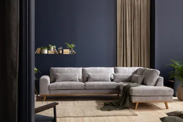 Copenhagen 4-sits Högervänd L-formad Schäslongsoffa i Manchester - Ljusgrå - Products - Möbler - Soffa - Divansoffa & schäslongsoffa - 4 sits soffa med divan