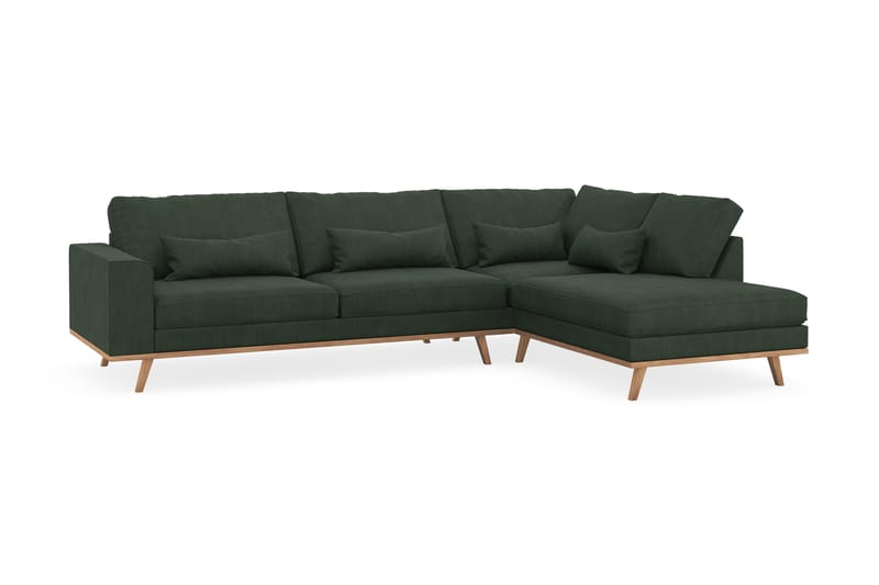 Copenhagen 4-sits Högervänd L-formad Schäslongsoffa i Manchester - Mörkgrön - Products - Möbler - Soffa - Divansoffa & schäslongsoffa - 4 sits soffa med divan
