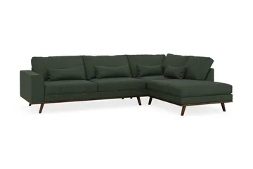 Copenhagen 4-sits Högervänd L-formad Schäslongsoffa i Manchester - Mörkgrön - Products - Möbler - Soffa - Divansoffa & schäslongsoffa - 4 sits soffa med divan