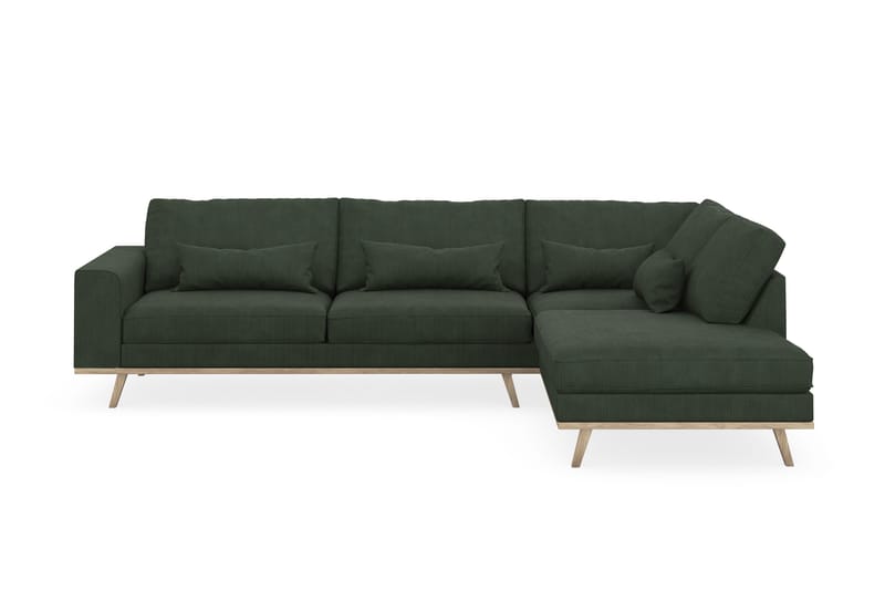 Copenhagen 4-sits Högervänd L-formad Schäslongsoffa i Manchester - Mörkgrön - Products - Möbler - Soffa - Divansoffa & schäslongsoffa - 4 sits soffa med divan