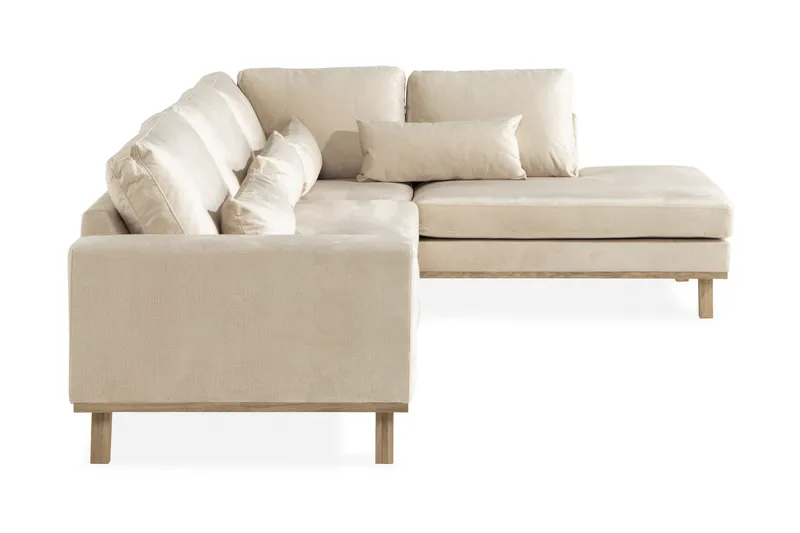 Copenhagen 4-sits Högervänd L-formad Schäslongsoffa i Sammet - Beige - Products - Möbler - Soffa - Divansoffa & schäslongsoffa - 4 sits soffa med divan