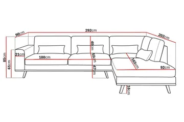 Copenhagen 4-sits Högervänd L-formad Schäslongsoffa i Sammet - Beige - Products - Möbler - Soffa - Divansoffa & schäslongsoffa - 4 sits soffa med divan