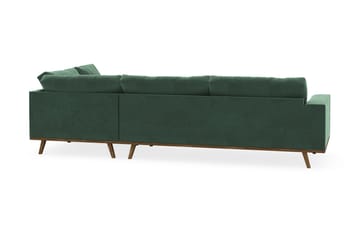 Copenhagen 4-sits Högervänd L-formad Schäslongsoffa i Sammet - Mörkgrön - Products - Möbler - Soffa - Divansoffa & schäslongsoffa - 4 sits soffa med divan