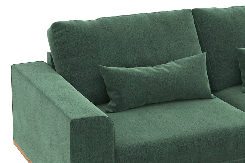 Copenhagen 4-sits Högervänd L-formad Schäslongsoffa i Sammet - Mörkgrön - Products - Möbler - Soffa - Divansoffa & schäslongsoffa - 4 sits soffa med divan
