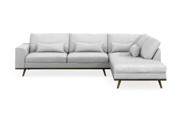 Copenhagen 4-sits Högervänd L-formad Schäslongsoffa i Tyg - Ljusgrå - Products - Möbler - Soffa - Divansoffa & schäslongsoffa - 4 sits soffa med divan