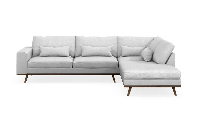 Copenhagen 4-sits Högervänd L-formad Schäslongsoffa i Tyg - Ljusgrå - Products - Möbler - Soffa - Divansoffa & schäslongsoffa - 4 sits soffa med divan